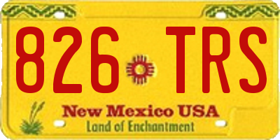 NM license plate 826TRS
