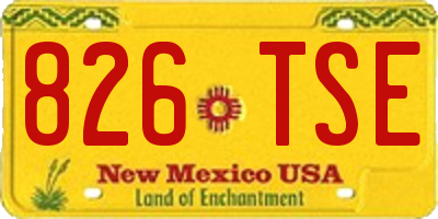 NM license plate 826TSE