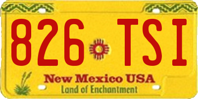 NM license plate 826TSI
