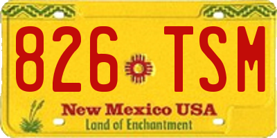 NM license plate 826TSM