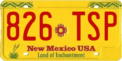 NM license plate 826TSP