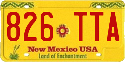 NM license plate 826TTA