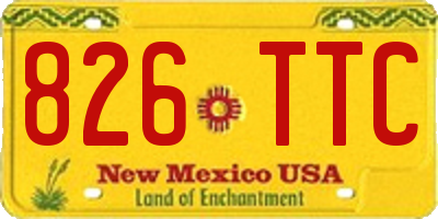NM license plate 826TTC