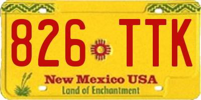 NM license plate 826TTK