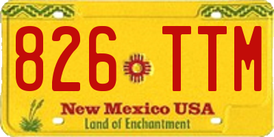 NM license plate 826TTM