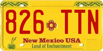 NM license plate 826TTN