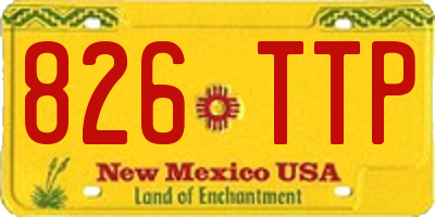 NM license plate 826TTP