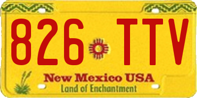 NM license plate 826TTV