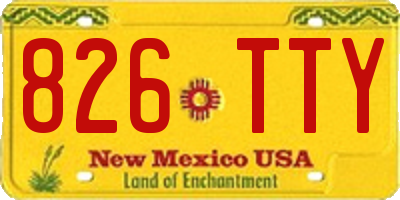 NM license plate 826TTY