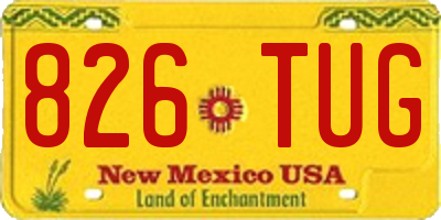 NM license plate 826TUG