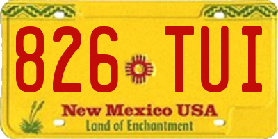 NM license plate 826TUI