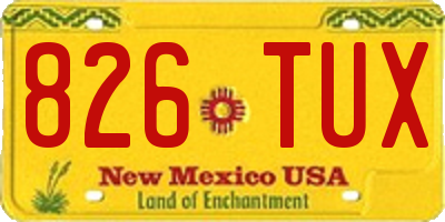 NM license plate 826TUX