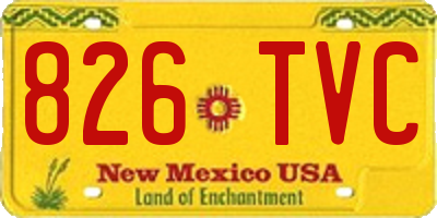 NM license plate 826TVC