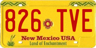 NM license plate 826TVE