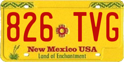 NM license plate 826TVG