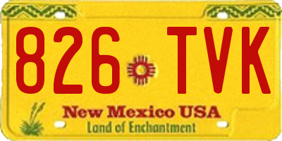 NM license plate 826TVK