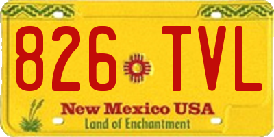 NM license plate 826TVL
