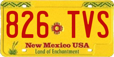 NM license plate 826TVS
