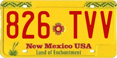 NM license plate 826TVV