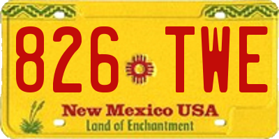 NM license plate 826TWE