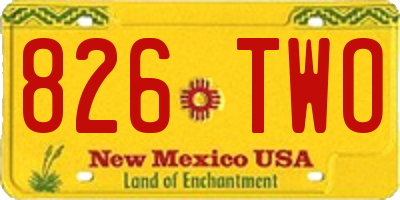NM license plate 826TWO