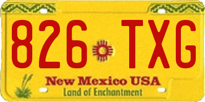 NM license plate 826TXG