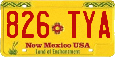 NM license plate 826TYA