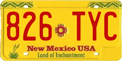 NM license plate 826TYC