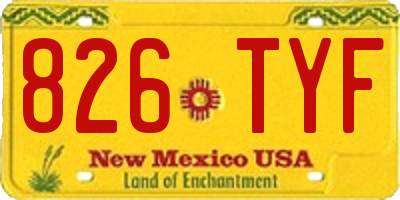 NM license plate 826TYF