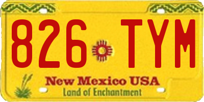 NM license plate 826TYM