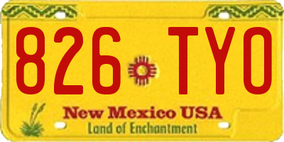 NM license plate 826TYO
