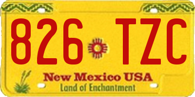 NM license plate 826TZC