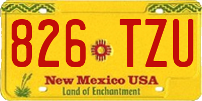 NM license plate 826TZU