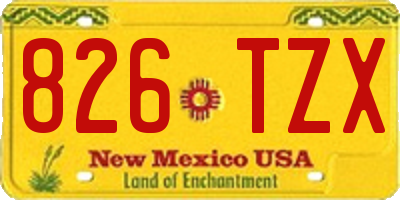 NM license plate 826TZX