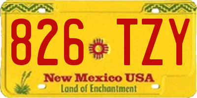 NM license plate 826TZY