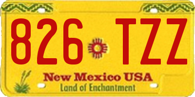 NM license plate 826TZZ