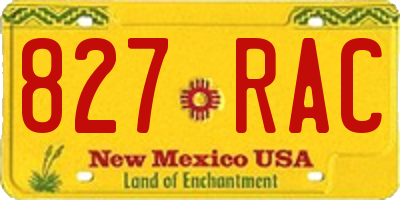 NM license plate 827RAC