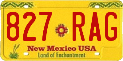 NM license plate 827RAG