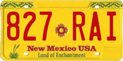 NM license plate 827RAI