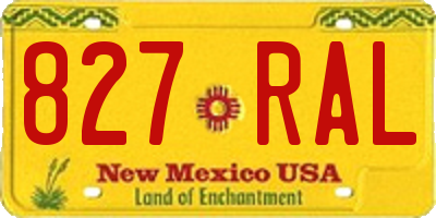 NM license plate 827RAL