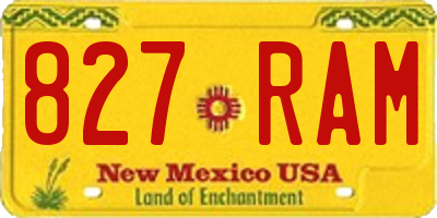 NM license plate 827RAM