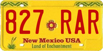 NM license plate 827RAR