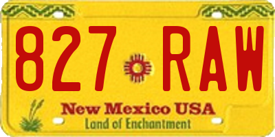 NM license plate 827RAW