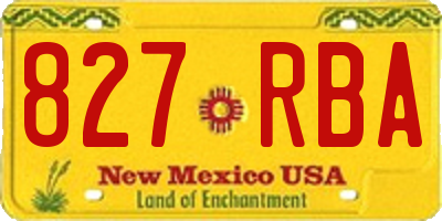 NM license plate 827RBA