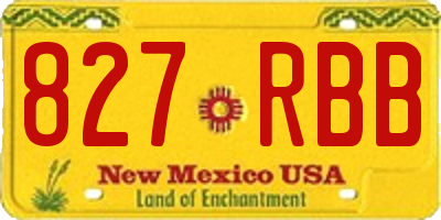 NM license plate 827RBB