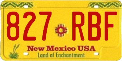 NM license plate 827RBF