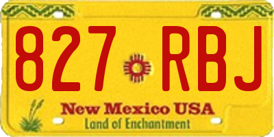 NM license plate 827RBJ