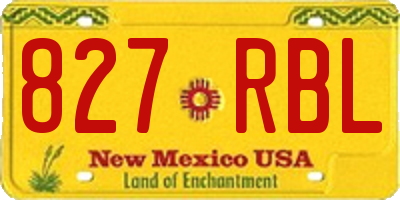 NM license plate 827RBL