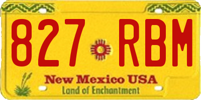 NM license plate 827RBM