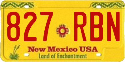 NM license plate 827RBN